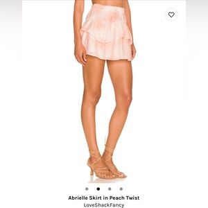 LoveShackFancy Abrielle Skirt Peach Twist Hand Dye